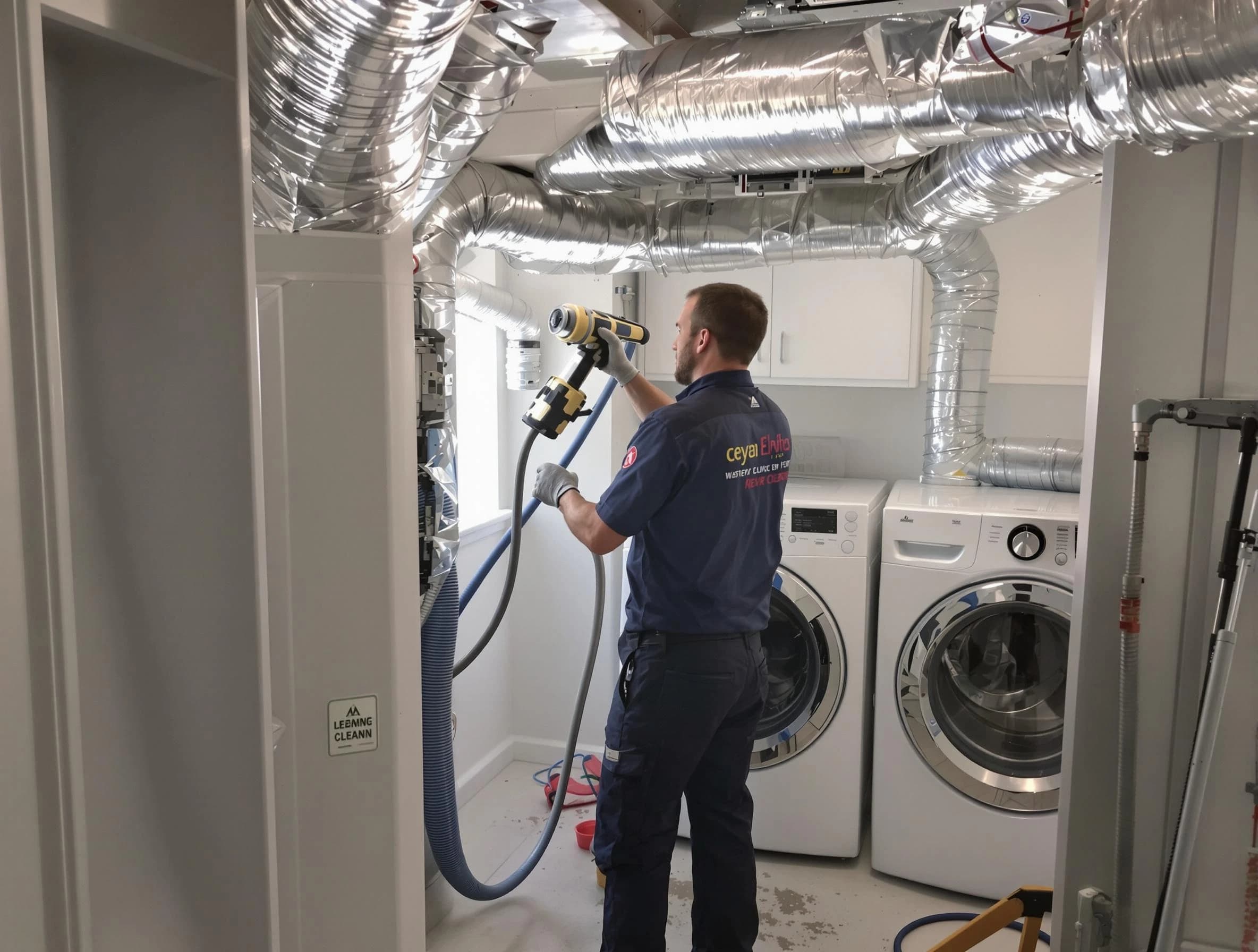 Cumberland Dryer Vent Cleaning specialist using advanced equipment for thorough duct cleaning in Cumberland