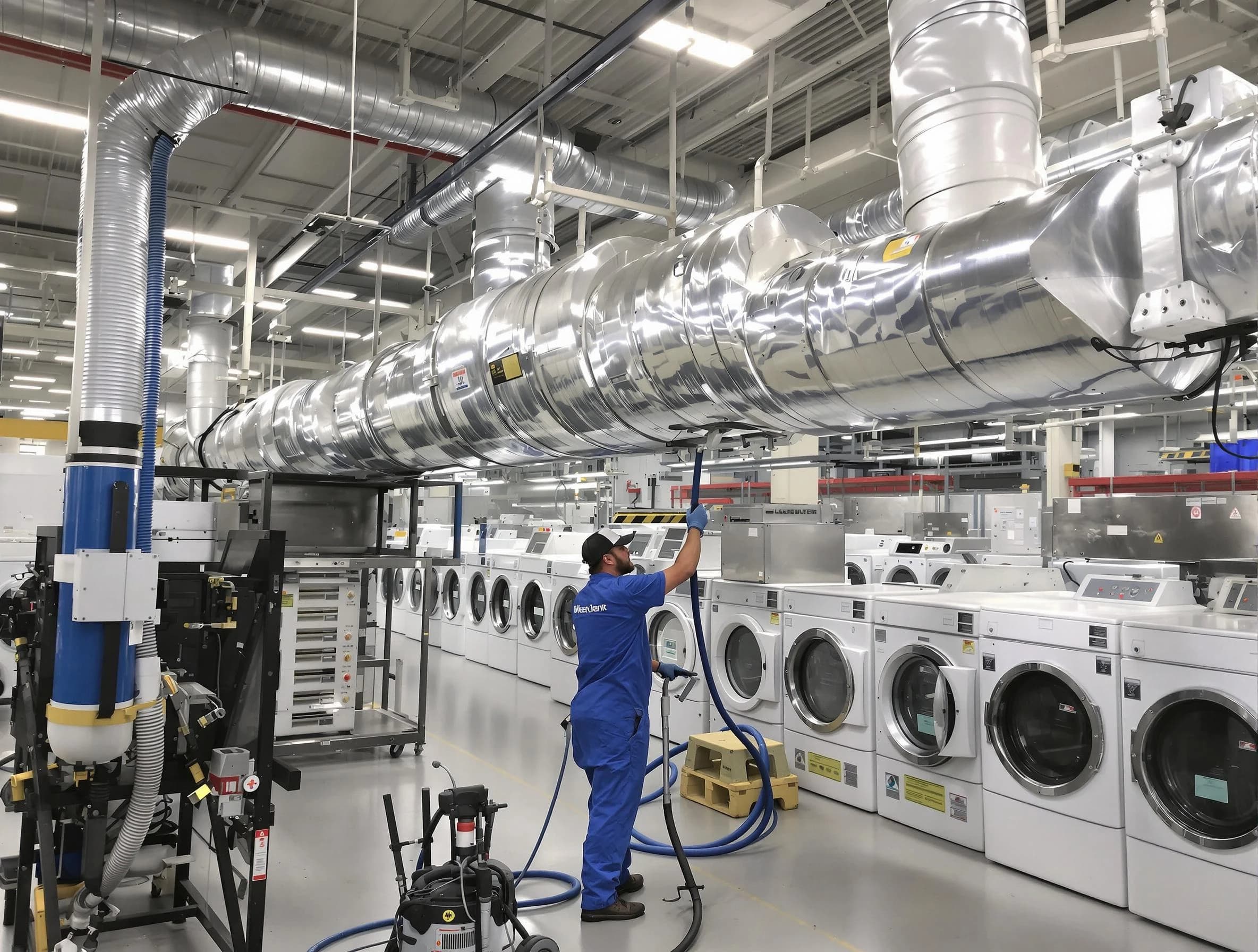 Cumberland Dryer Vent Cleaning team performing heavy-duty industrial dryer vent cleaning in Cumberland