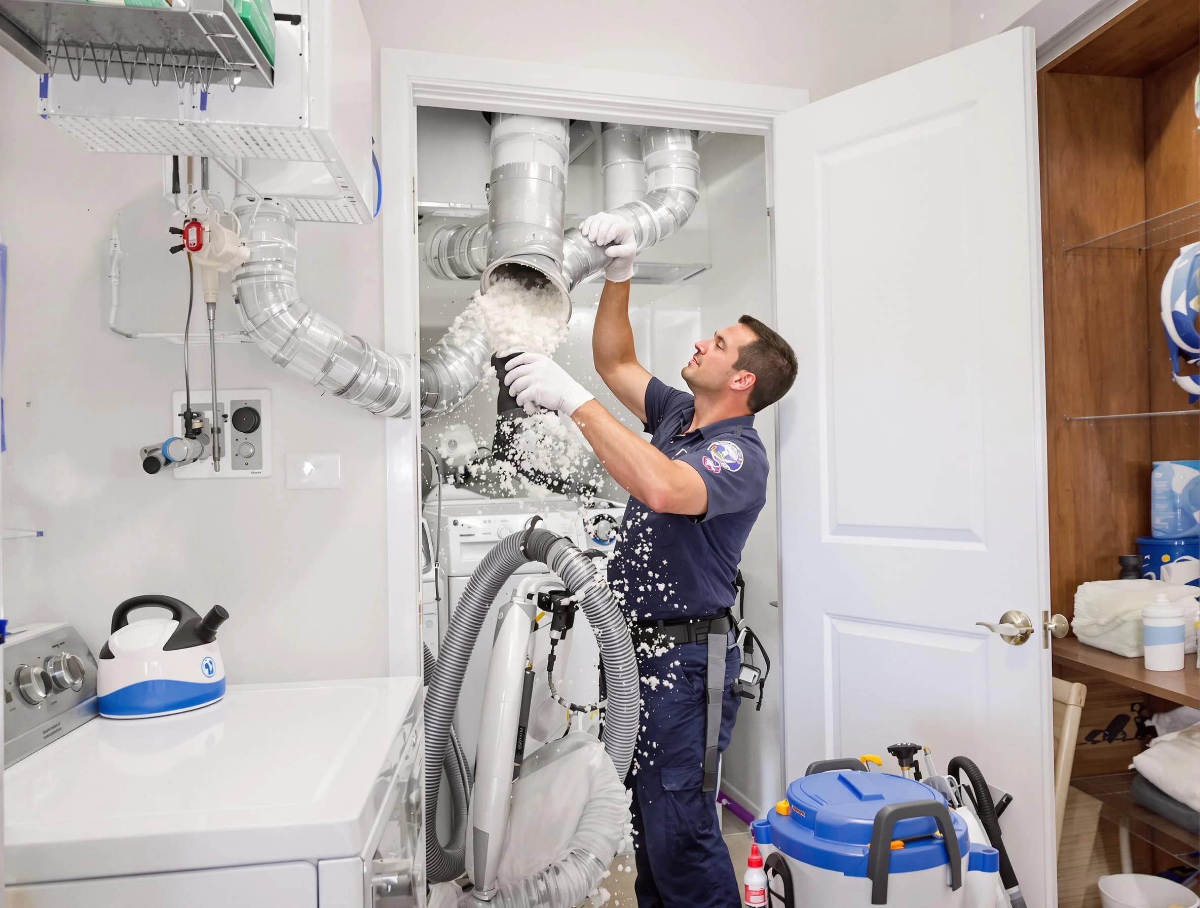 Cumberland Dryer Vent Cleaning technician delivering thorough residential dryer vent cleaning service in Cumberland