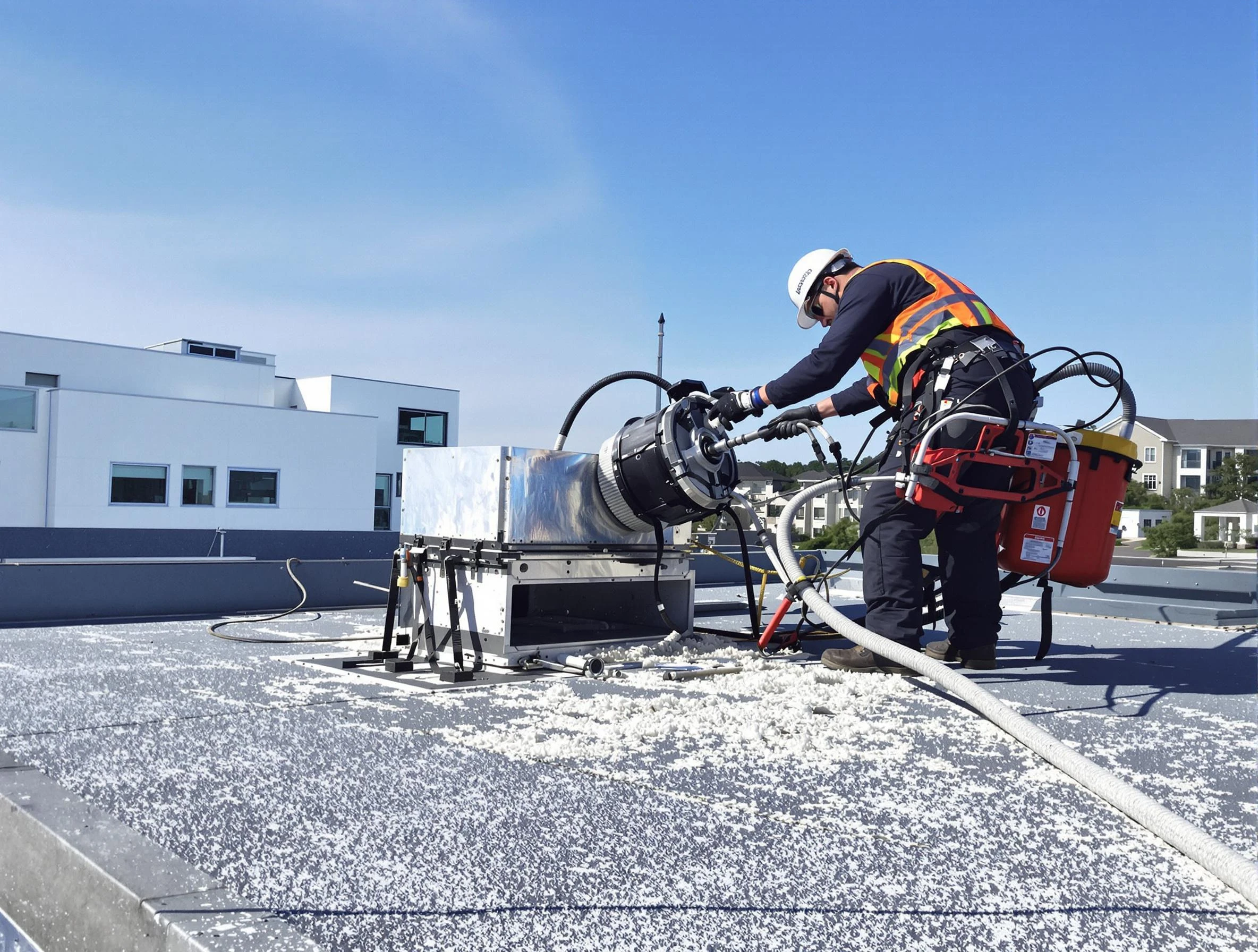 Cleaning Dryer Vent On Roof in Cumberland